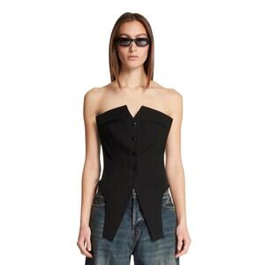 Alexander Wang 100% Wool Deconstructed Corset Vest Top Strapless Size US 2 $650